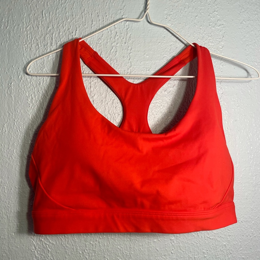 Athelta Red Orange Sports Bra Top Shirt Size Large
